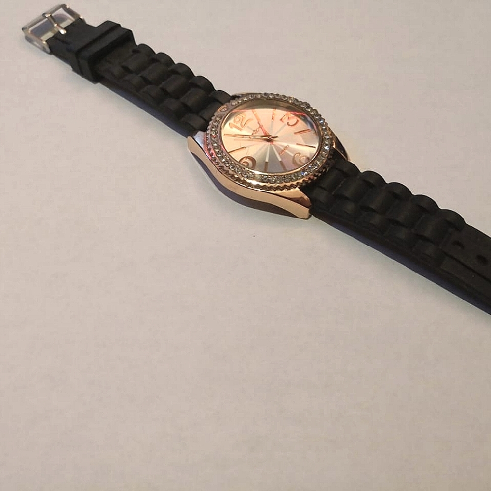 Black steel stainless watch